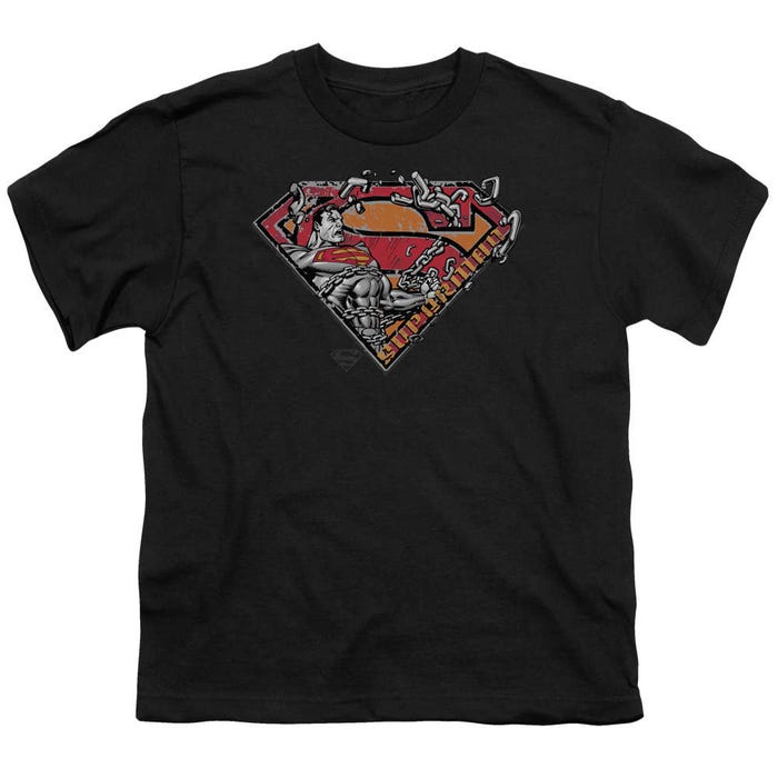 Superman Breaking Chain Logo Kids T-Shirt
