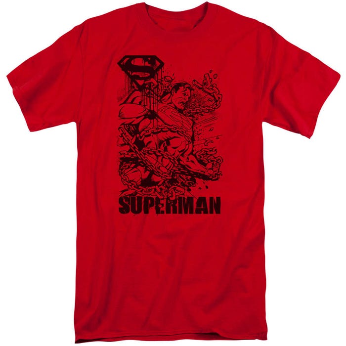 Superman Breaking Chains Tall T-Shirt