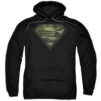 Superman Camo Logo Distressed Hoodie