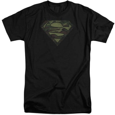 Superman Camo Logo Distressed Tall T-Shirt