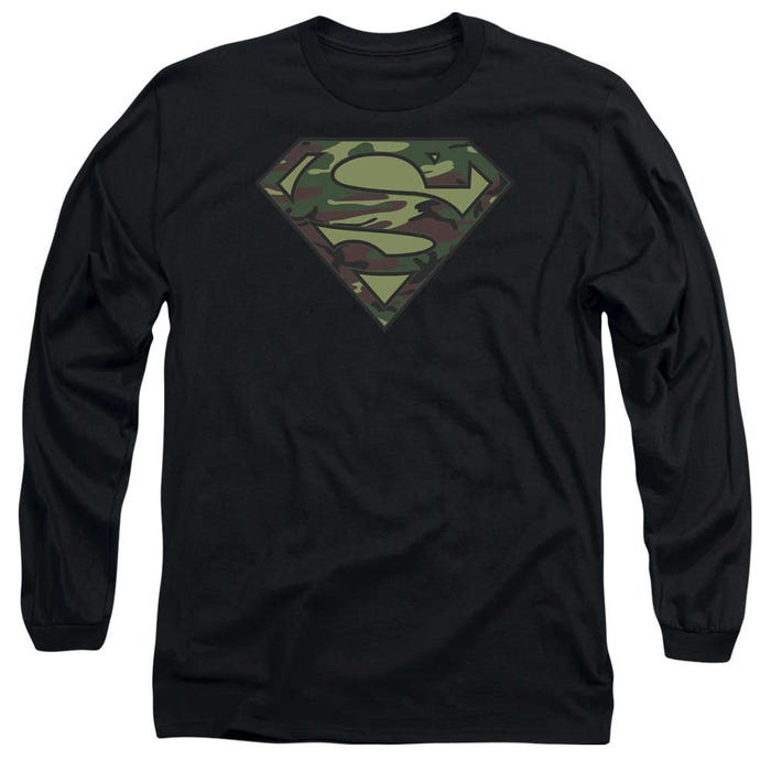 Superman Camo Logo Long Sleeve Shirt