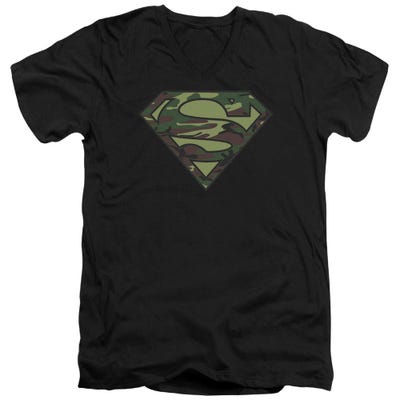 Superman Camo Logo V-Neck T-Shirt