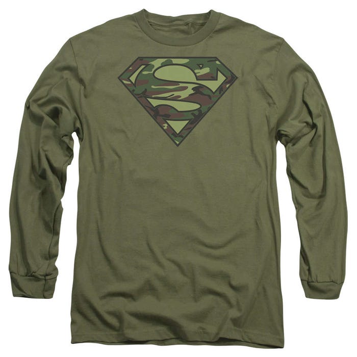 Superman Camouflage Logo Long Sleeve Shirt