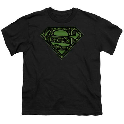 Superman Circuits Shield Kids T-Shirt