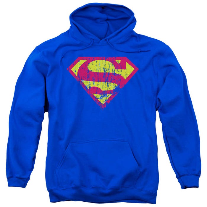 Superman Classic Logo Distressed Hoodie