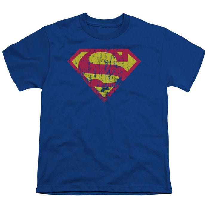 Superman Classic Logo Distressed Kids T-Shirt