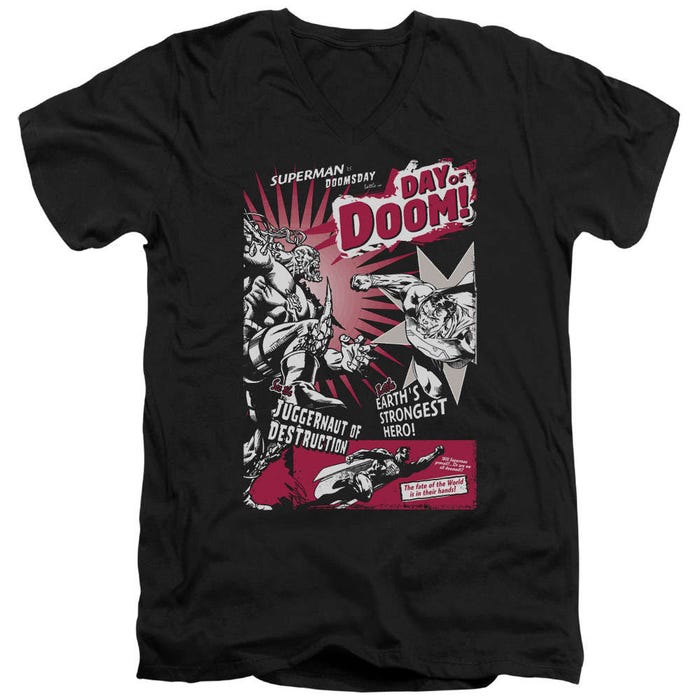 Superman Day Of Doom V-Neck T-Shirt