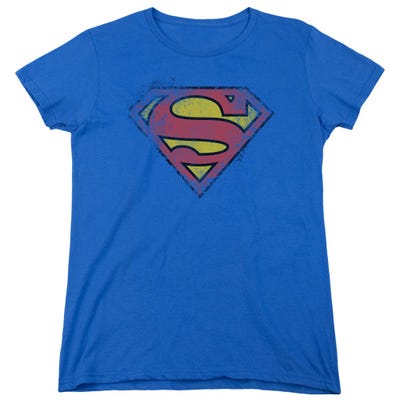 Superman Destroyed Supes Logo Womens T-Shirt