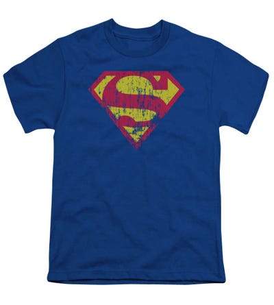 Superman Distressed Classic Logo Kids T-Shirt