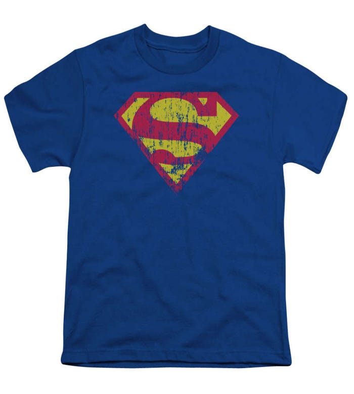 Superman Distressed Classic Logo Kids T-Shirt