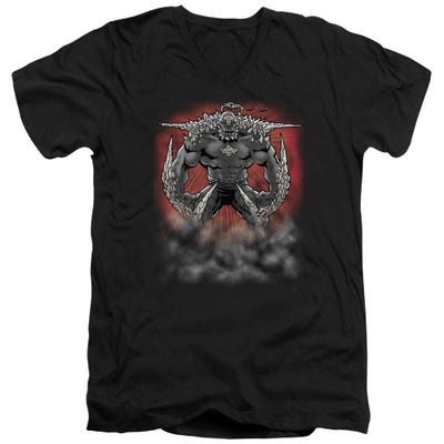 Superman Doomsday Dist V-Neck T-Shirt