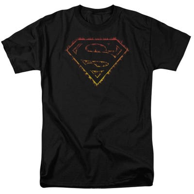 Superman Flame Outlined Logo T-Shirt
