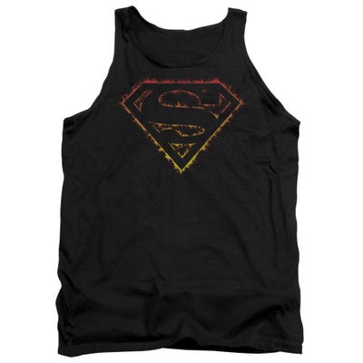 Superman Flame Outlined Logo Tank Top