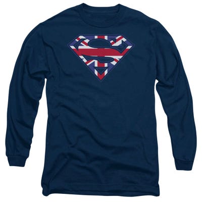 Superman Great Britain Shield Long Sleeve Shirt