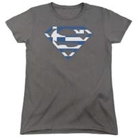 Superman Greek Shield Womens T-Shirt