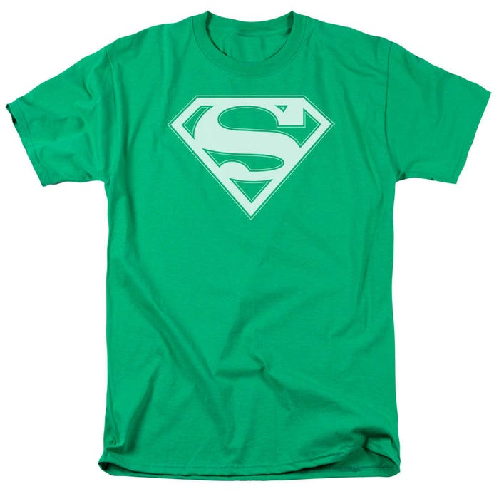 Superman Green Shield With White T-Shirt