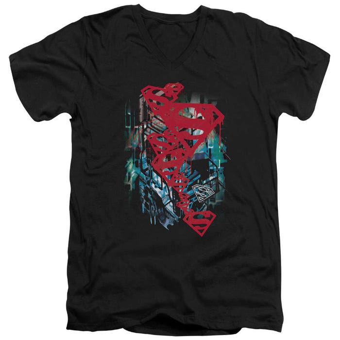 Superman Gritty  V-Neck T-Shirt