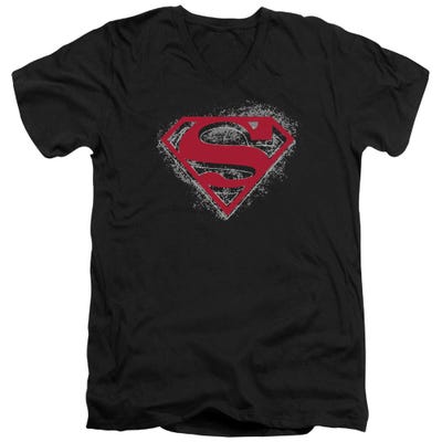 Superman Hardcore Noir Shield V-Neck T-Shirt