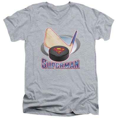 Superman Hockey Stick V-Neck T-Shirt