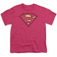 Superman Hot Pink Logo Kids T-Shirt