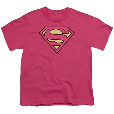 Superman Hot Pink Logo Kids T-Shirt