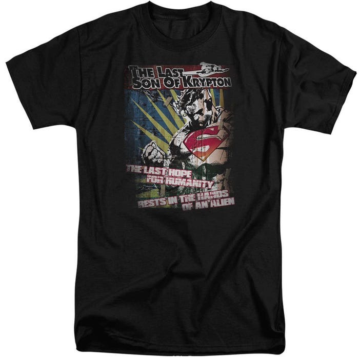 Superman Last Hope Black Tall T-Shirt