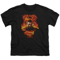 Superman Man On Fire Kids T-Shirt