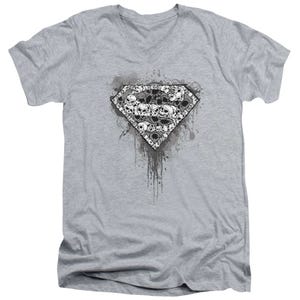 Superman Many Super Skulls V-Neck T-Shirt