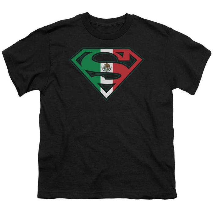 Superman Mexican Flag Shield Kids T-Shirt