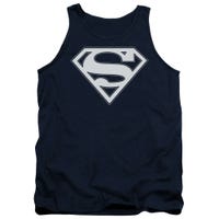 Superman Navy And White Shield Tank Top