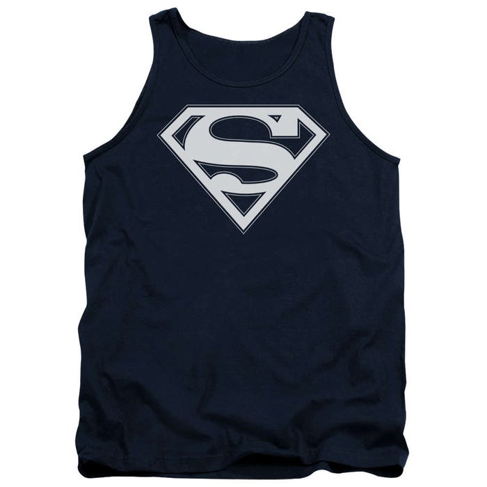 Superman Navy And White Shield Tank Top