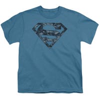 Superman Navy Camo Shield Kids T-Shirt