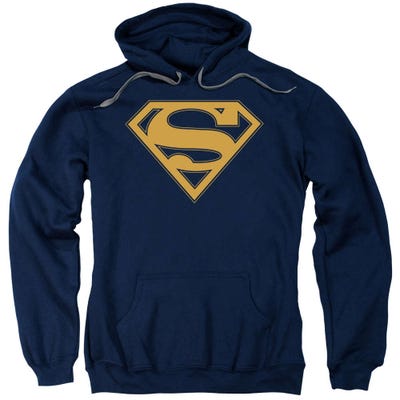 Superman Navy Shield Orange Accent Hoodie