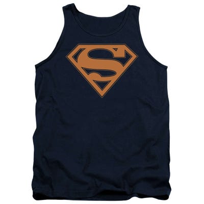 Superman Navy Shield Orange Accent Tank Top