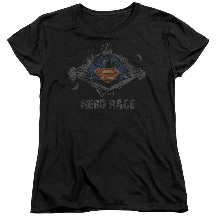 Superman Nerd Rage Womens T-Shirt