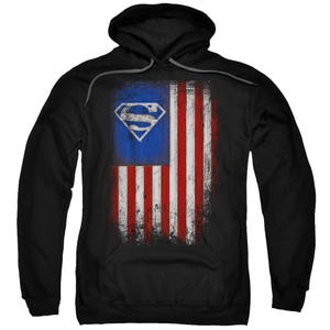 Superman Old Glory Shield USA Flag Hoodie