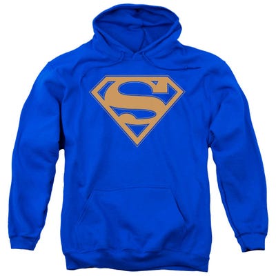 Superman Orange Shield Blue Trim Hoodie
