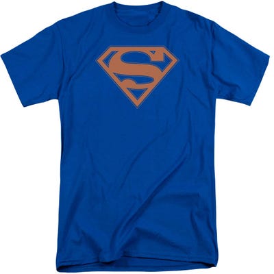 Superman Orange Shield Blue Trim Tall T-Shirt