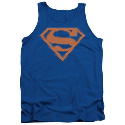 Superman Orange Shield Blue Trim Tank Top