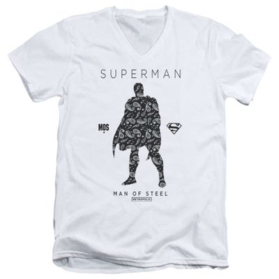 Superman Paisley Silhouette V-Neck T-Shirt