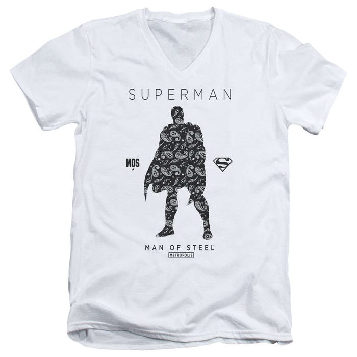 Superman Paisley Silhouette V-Neck T-Shirt