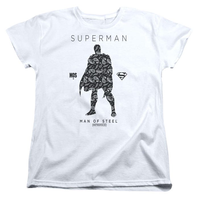 Superman Paisley Silhouette Womens T-Shirt
