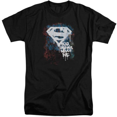 Superman Real Heroes Never Die Tall T-Shirt