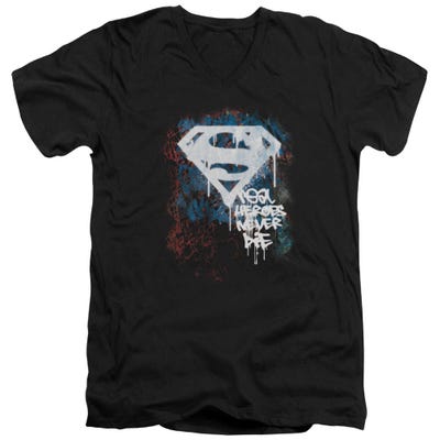 Superman Real Heroes Never Die V-Neck T-Shirt