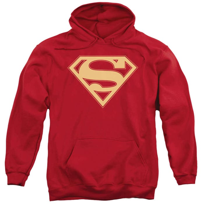 Superman Red And Gold Shield Hoodie