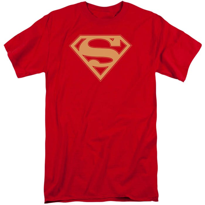 Superman Red And Gold Shield Tall T-Shirt
