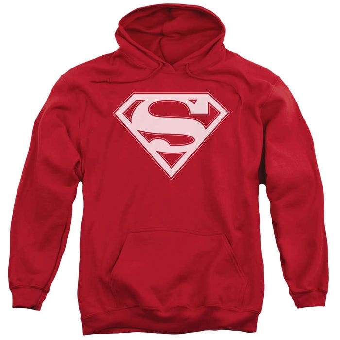 Superman Red And White Shield Hoodie