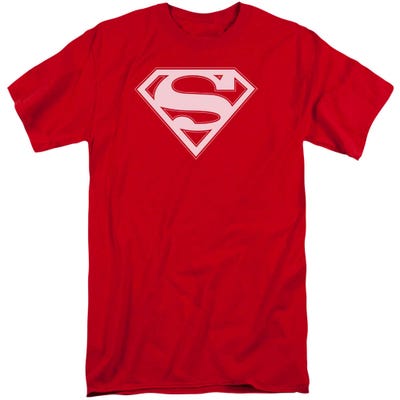 Superman Red And White Shield Tall T-Shirt