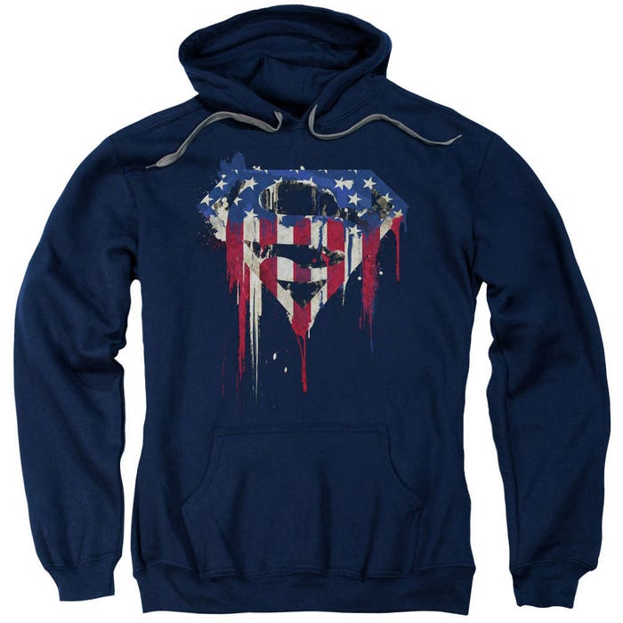 Superman Retro Bleeding Shield Hoodie