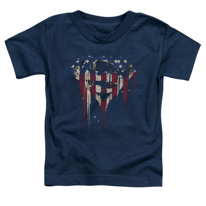 Superman Retro Bleeding Shield Toddler T-Shirt